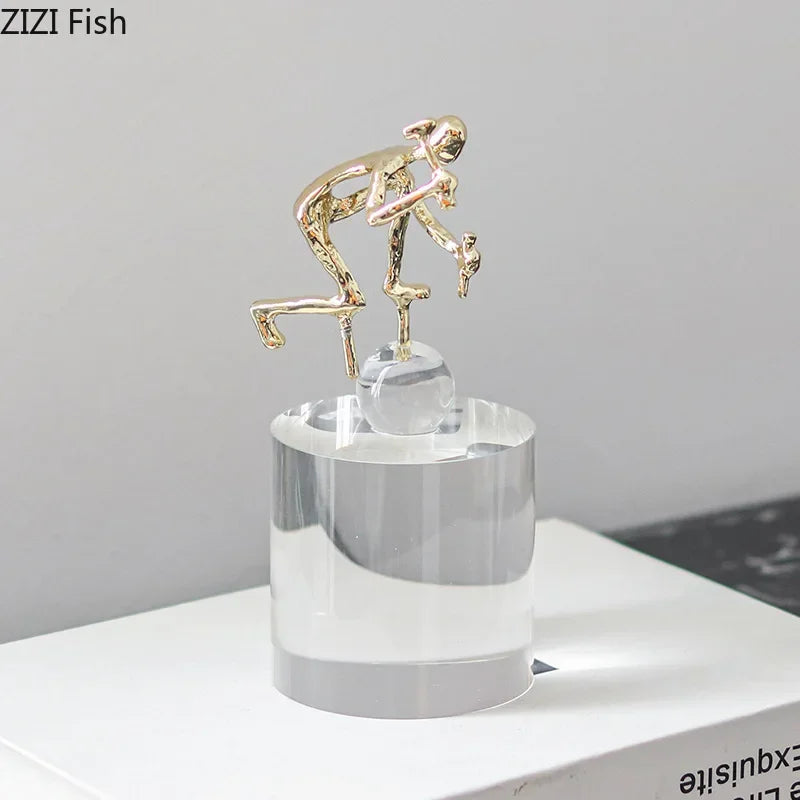 Afralia™ Crystal Sculpture: Abstract Figures Desk Decoration for Room Aesthetic