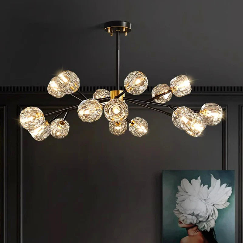 Afralia™ Crystal Chandelier: Luxury Living Room & Dining Room Ceiling Light