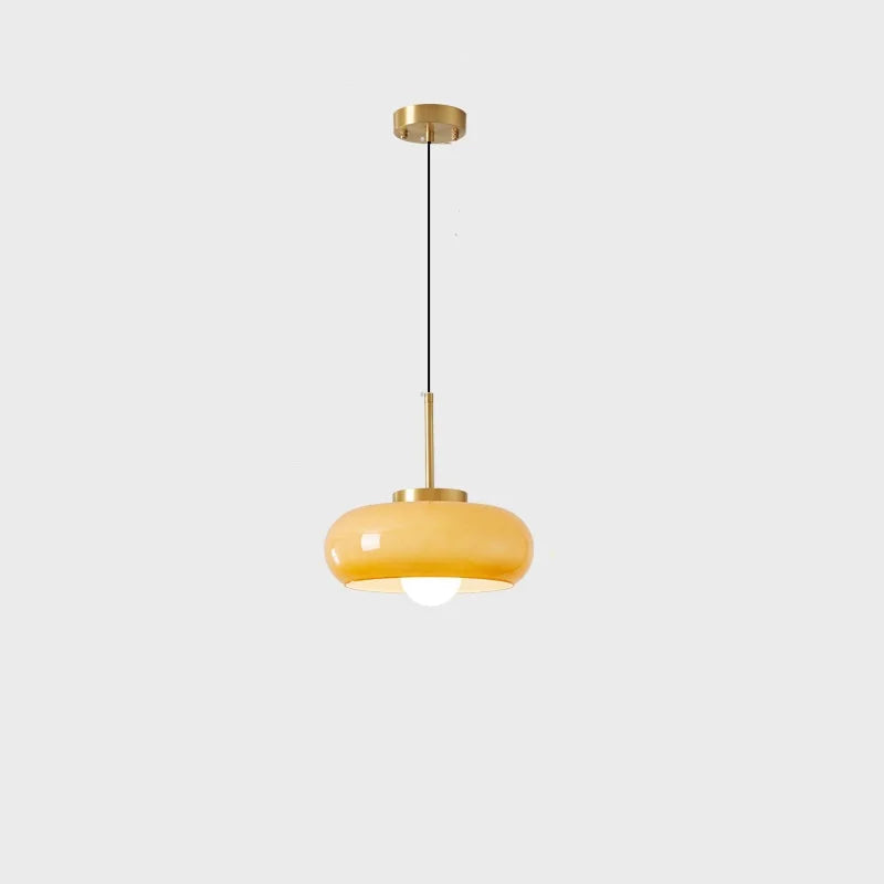 Afralia™ Orange Glass Pendant Lamp for Cafe Bar Loft Living Room Vintage LED Light