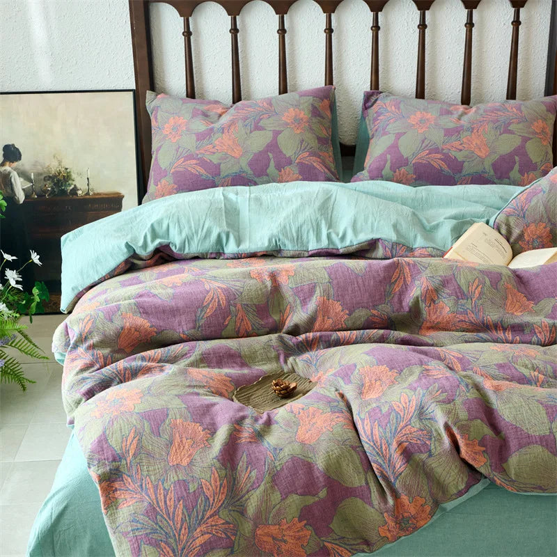 Afralia™ Cotton Jacquard Bedding Sets Vintage Quilt Set for All Seasons