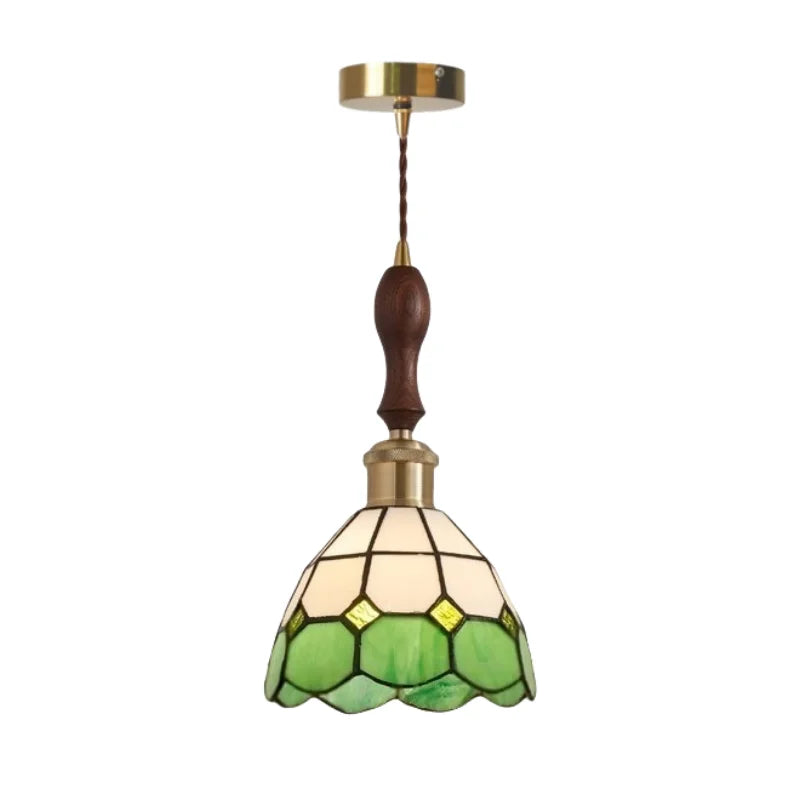 Afralia™ Tiffany Style Colorful Glass LED Pendant Light for Bar Loft Cafe Bedroom