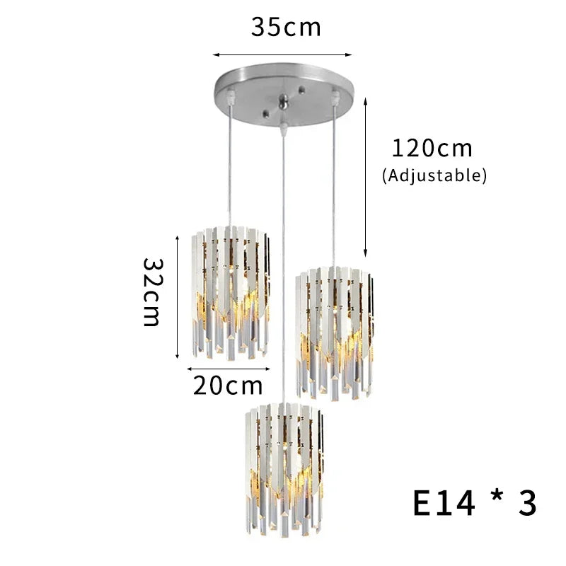Afralia™ Gold K9 Crystal LED Chandelier for Living Room Kitchen Dining Bedroom