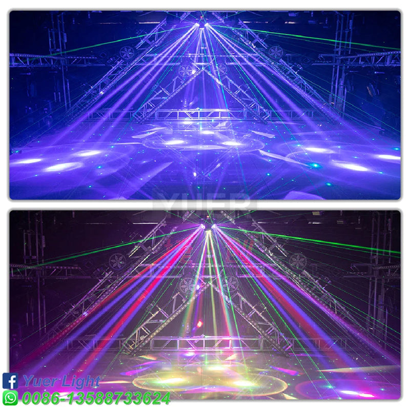 Afralia™ 12X15W LED Cree RGBW Bee Eye Strobe Laser Light for DJ Disco Stage & Party.
