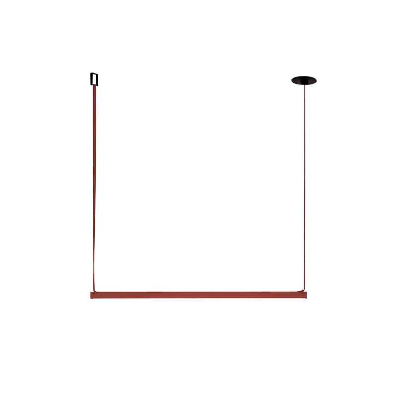 Afralia™ Modern Orange Gray Pendant Lighting for Dining Room, Adjustable Aluminum Belt Textile Fixture