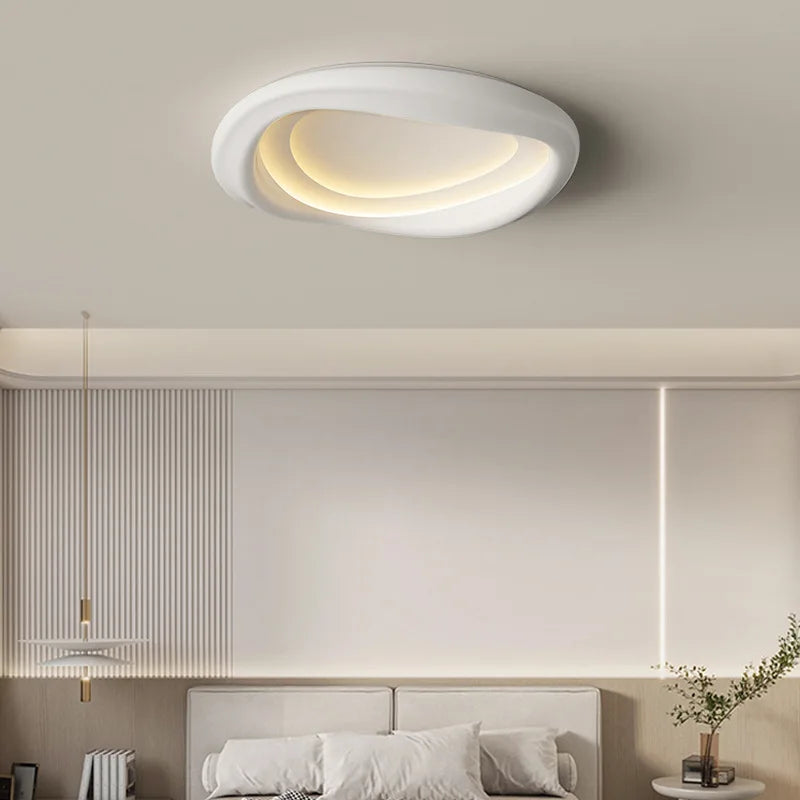 Afralia™ White Round LED Ceiling Light with Remote Control for Bedroom & Living Room