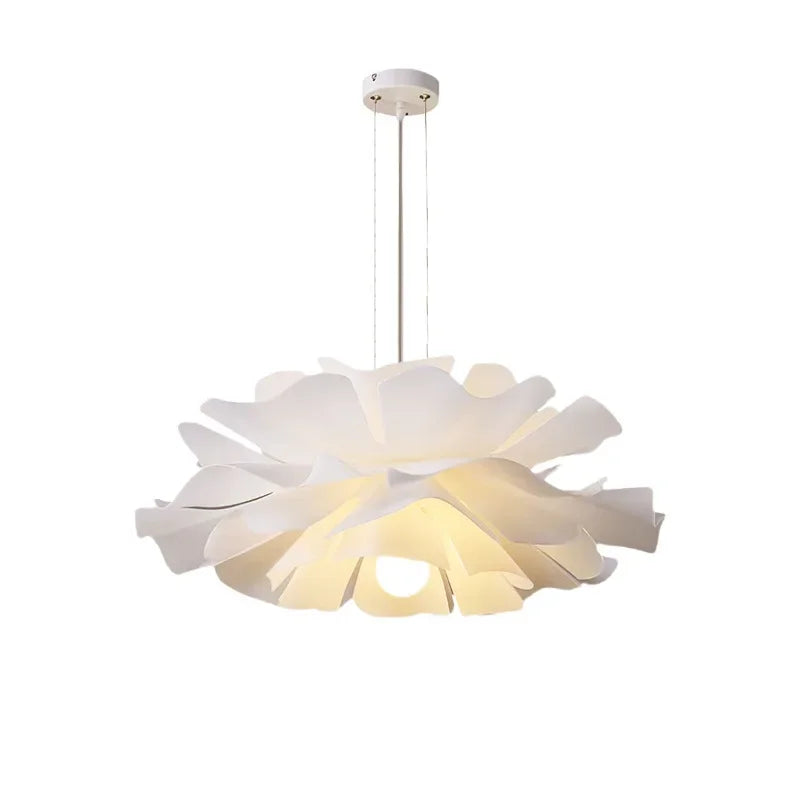 Afralia™ White Acrylic Flower Pendant Chandelier for Bedroom Living Dining LED Lighting
