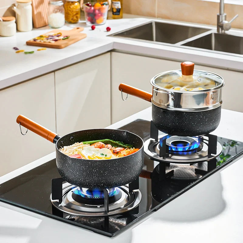 Afralia™ Non-Stick Medical Stone Coated Pot - Multifunctional Aluminum Saucepan