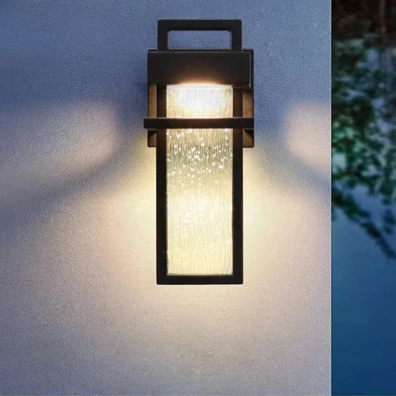 Afralia™ Outdoor LED Wall Sconce 12W Black Aluminum Waterproof Porch Light