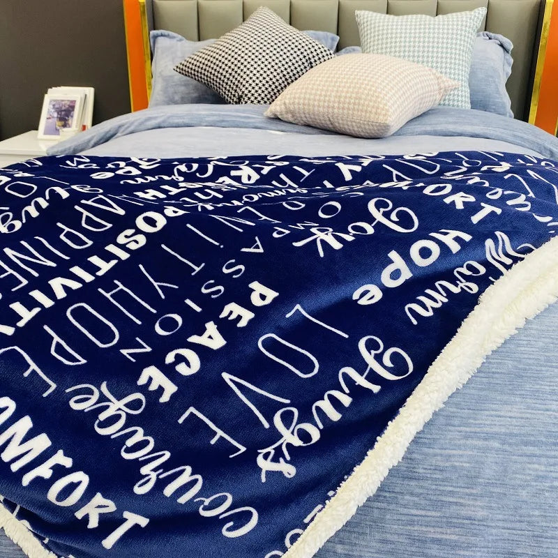Afralia™ Cozy Printed Flannel Double-Layer Blanket for Office Napping and Sofa Cover