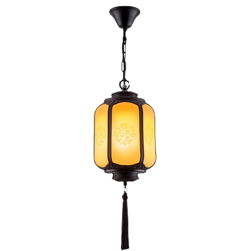 Afralia™ Outdoor Small LED Lantern Chandelier | Waterproof Chinese Style Park Villa Décor