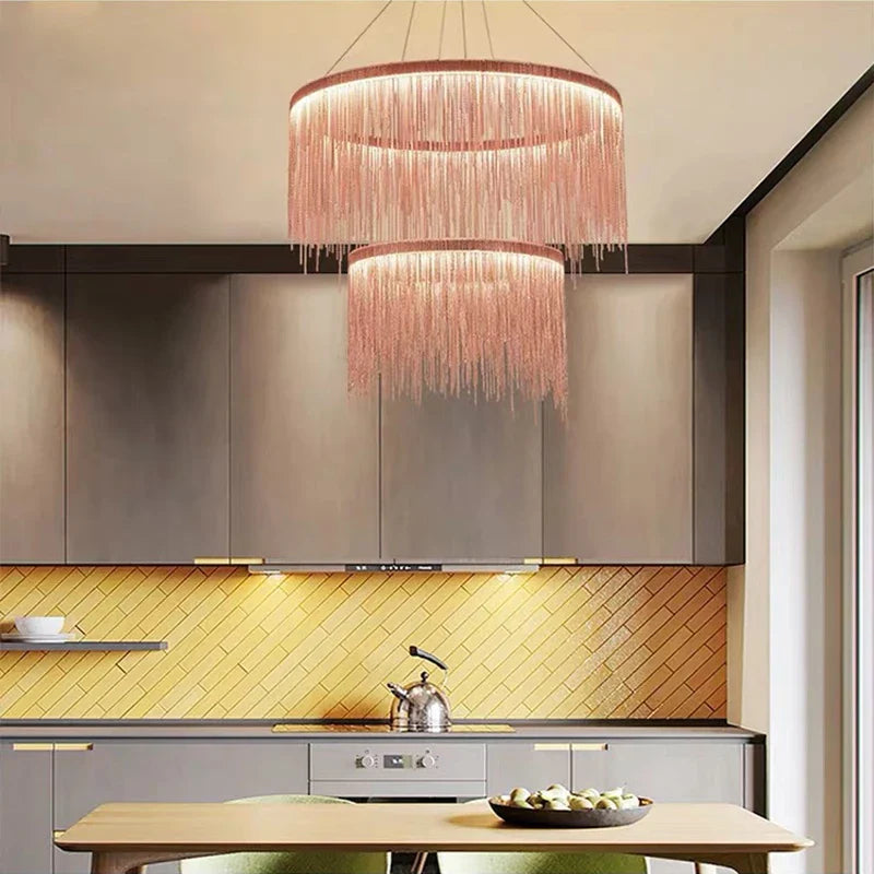 Afralia™ Tassel Chandelier: Postmodern Creative Lighting for Living Room, Dining Room, Bedroom, and Clothing Store