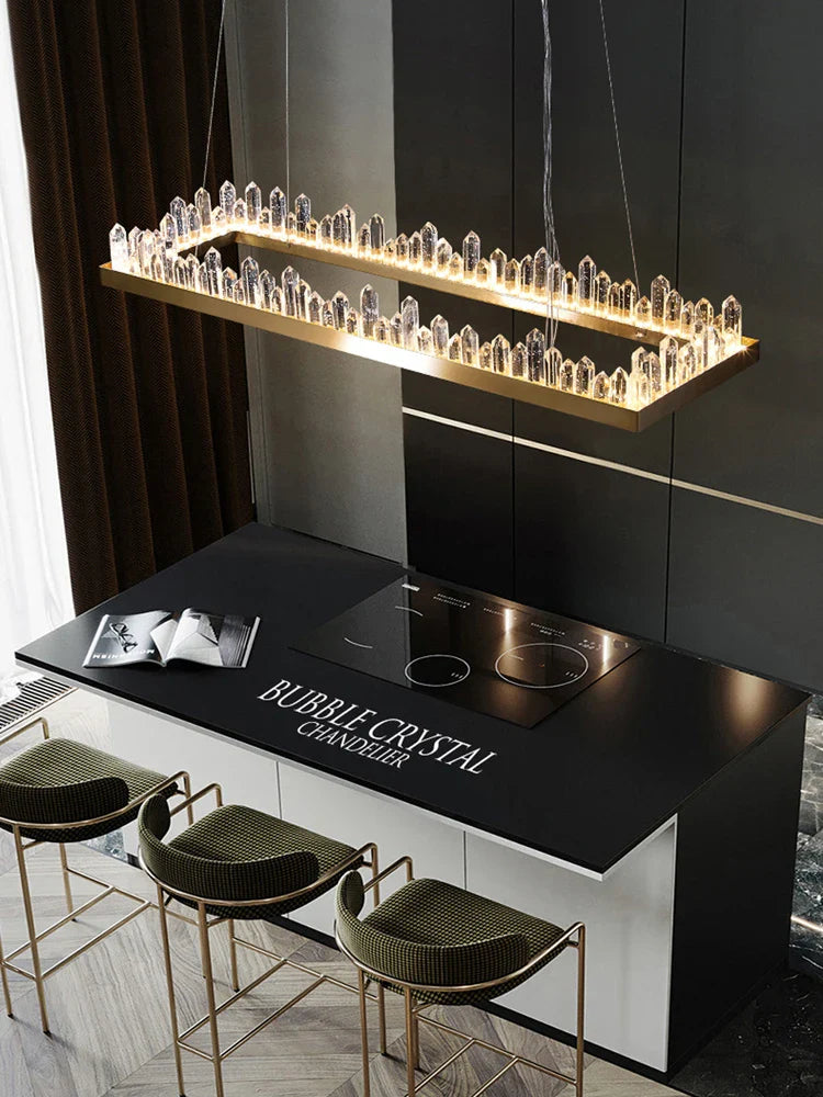 Afralia™ Golden Crystal LED Chandelier for Modern Dining Room
