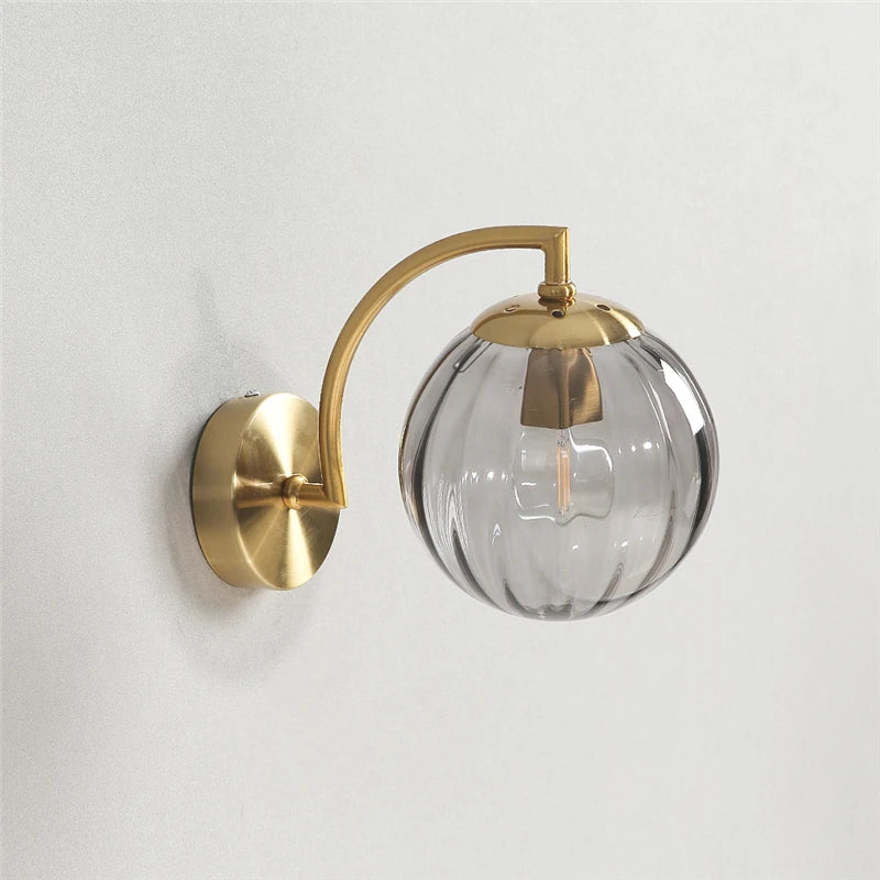 Afralia™ Colored Glass Ball Wall Lamp LED Bedroom Living Room Stair Lighting Fixtures