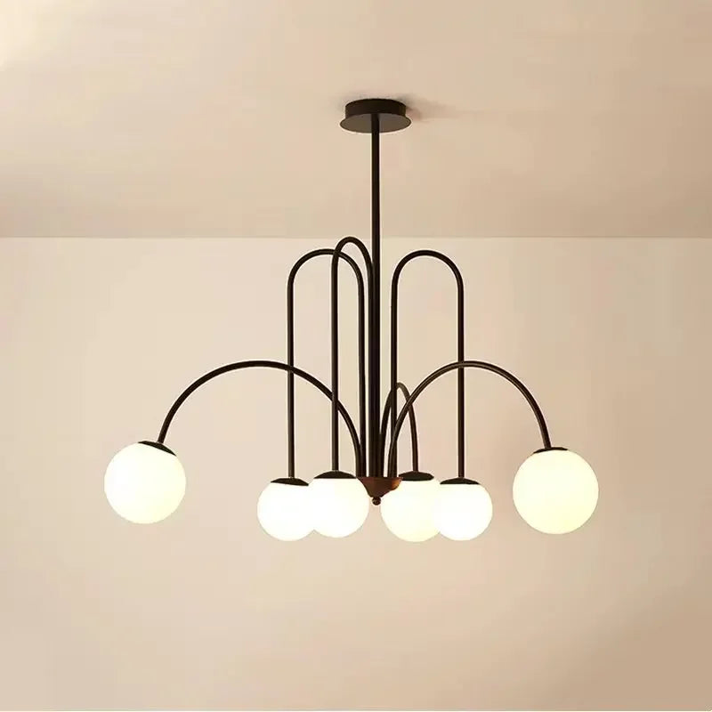 Afralia™ Glass Ball LED Chandelier for Indoor Decor Lighting