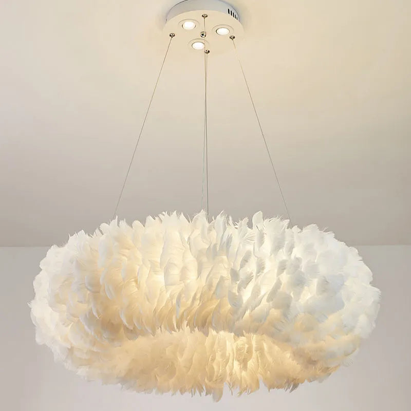 Afralia™ Nordic Feather Pendant Lamps for Bedroom and Home Decor Lighting