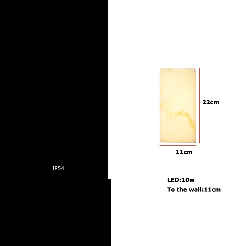 Afralia™ Art Deco Marble Cube LED Wall Sconce Indoor Outdoor IP54 Waterproof