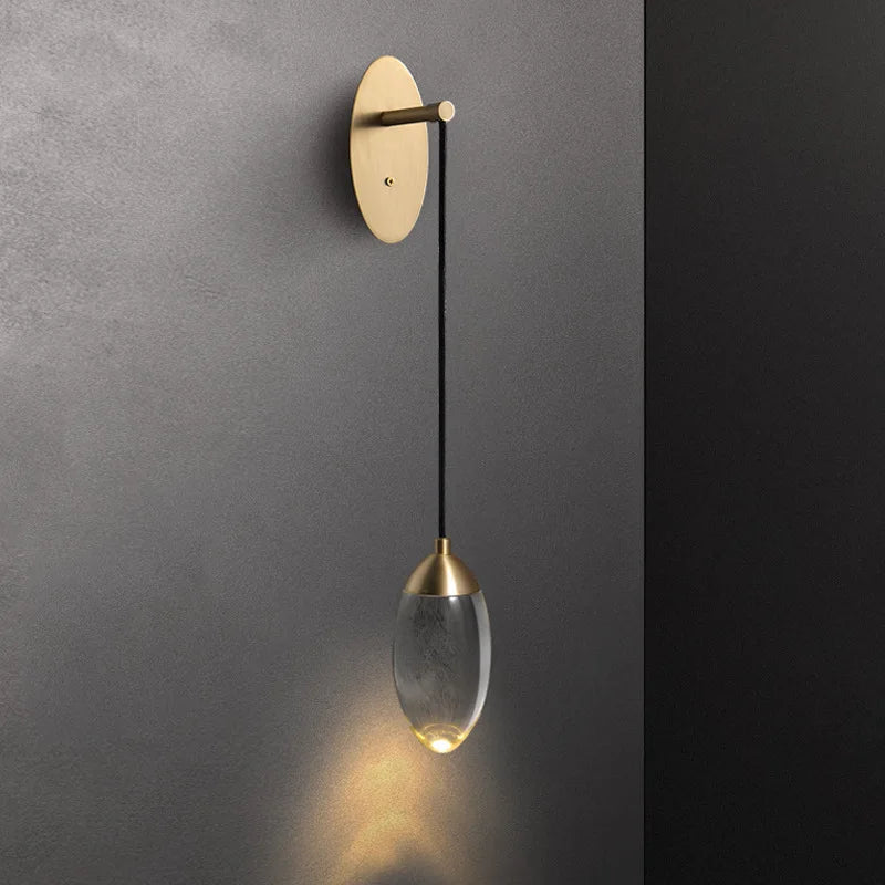 Afralia™ Crystal LED Wall Light: Elegant Copper Lighting for Bedroom, Living Room, Staircase