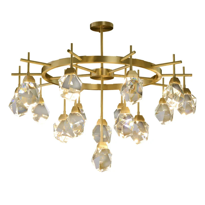 Afralia™ Diamond Crystal Stone Lustre Chandelier for Dinning Room