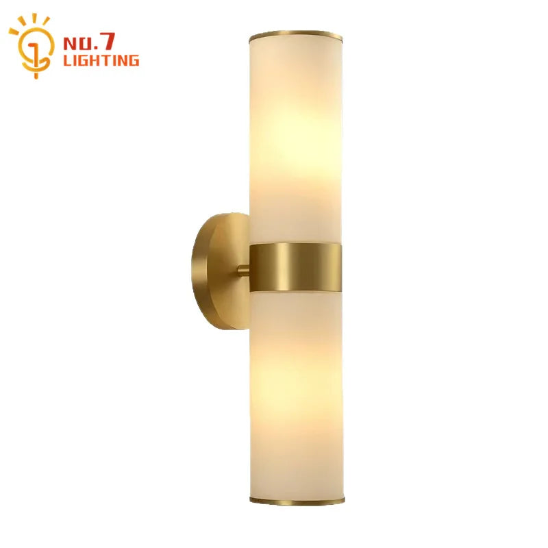 Afralia™ Modern Designer Copper Wall Lamp LED E27 Gold Lustre for Living Room Staircase