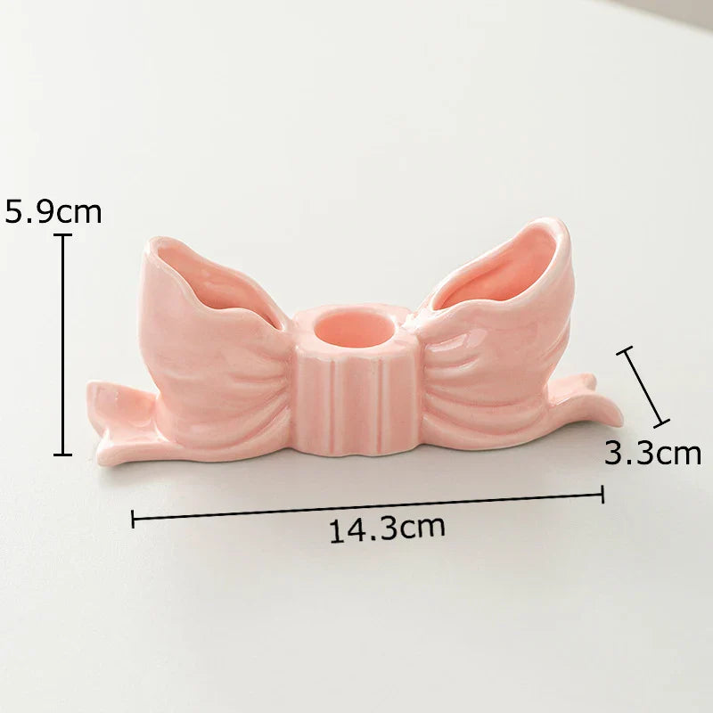 Bowknot Ceramic Candle Holder by Afralia™: Charming Desk Decoration and Aroma Diffuser
