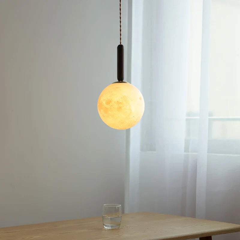Afralia™ White Globe Glass LED Pendant Light Fixture with Walnut Wood, Adjustable, Nordic Modern Style