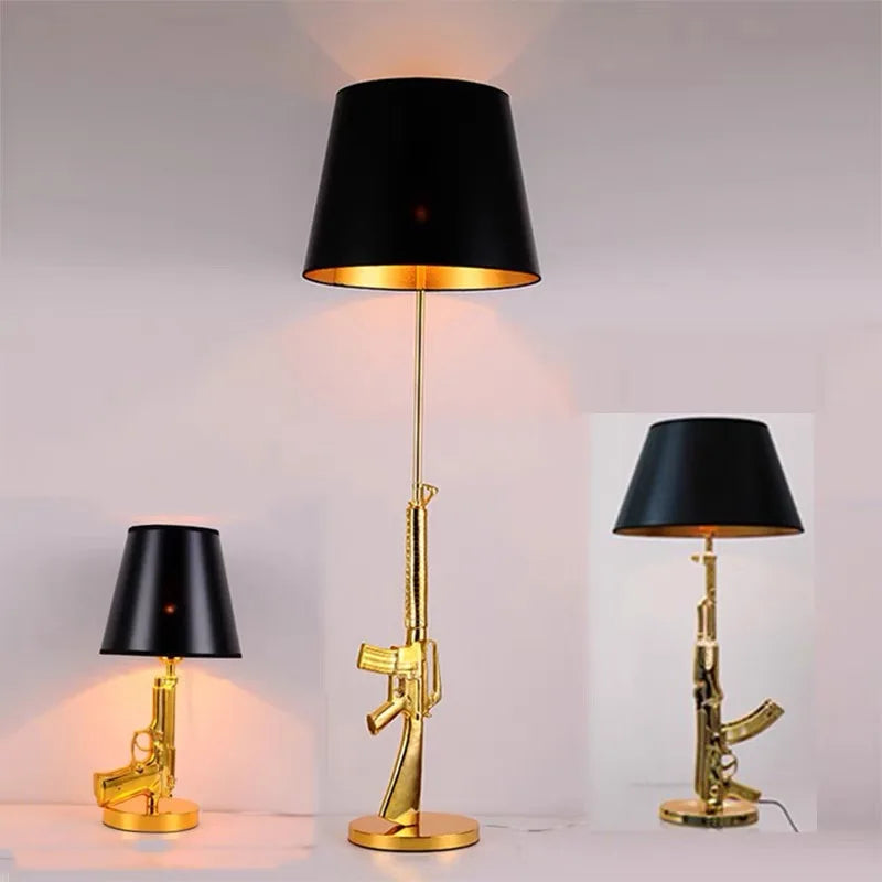 Afralia™ AK47 Gun Design Table Lamp - Modern Decor for Living Room and Bedside