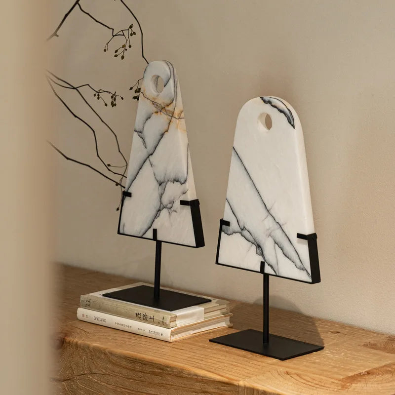 Afralia™ Abstract Jade Pendant Marble Sculpture - Home Decor Geometric Figurines