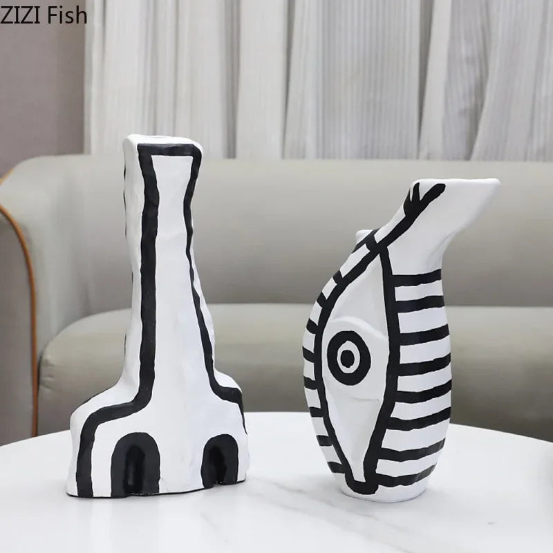 Afralia™ Abstract Vase: Modern Design, Desk Decoration, Room Aesthetic Decor