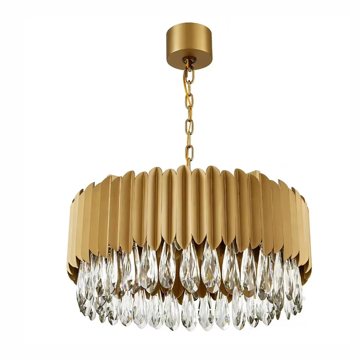 Afralia™ Crystal Pendant Lights: Dimmable LED Round Gold Lustres for Modern Luxury Living Room