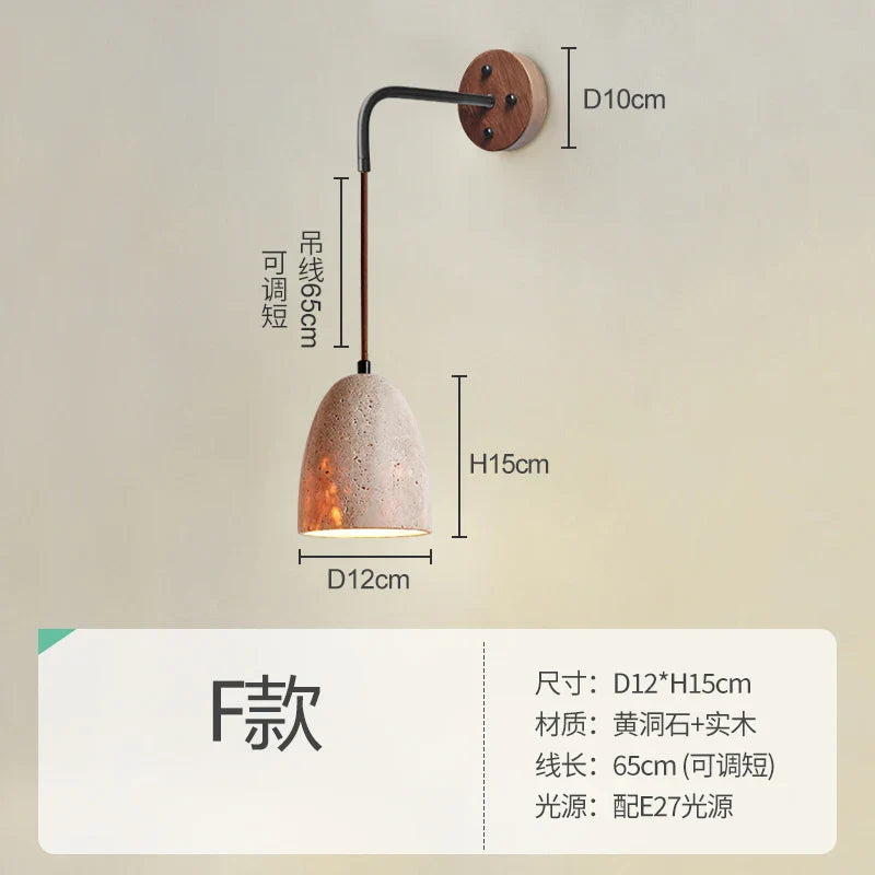 Afralia™ Yellow Cave Wall Lamp with Pull Switch for Bedroom and Living Room
