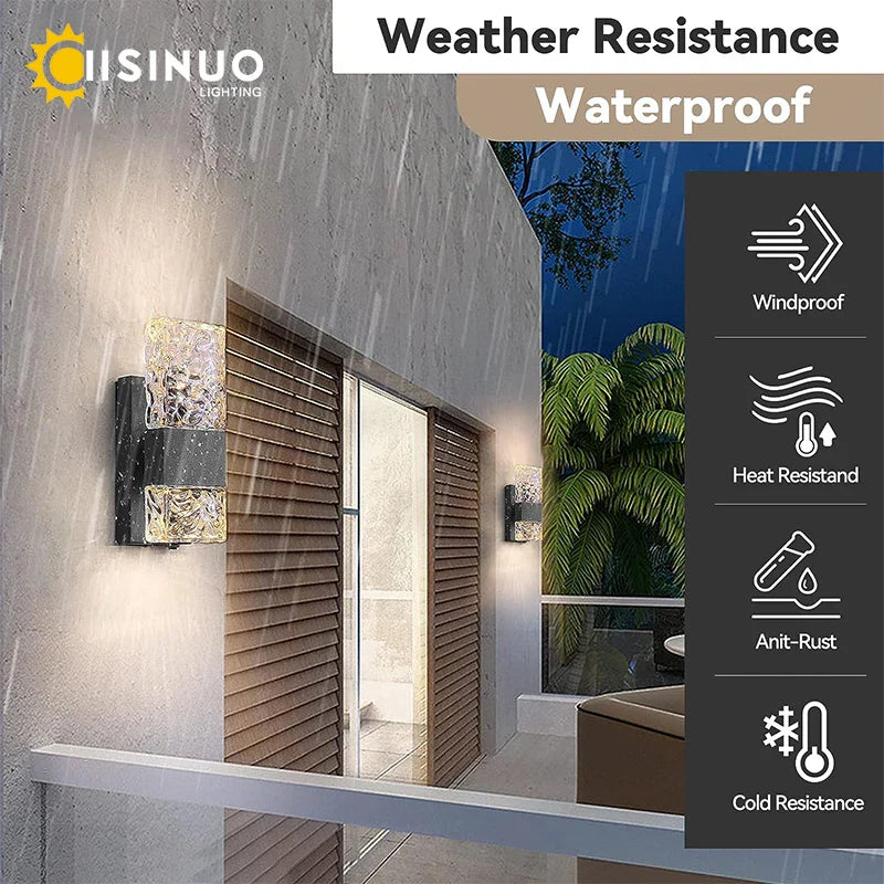 Afralia™ Outdoor LED Wall Light Dusk to Dawn Sensor Matte Black Waterproof Sconce