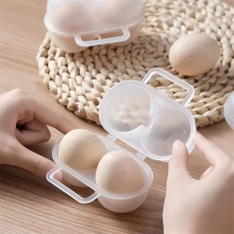Afralia™ Portable Egg Box: 2 Grid Egg Tray for Camping, Picnics & Travel