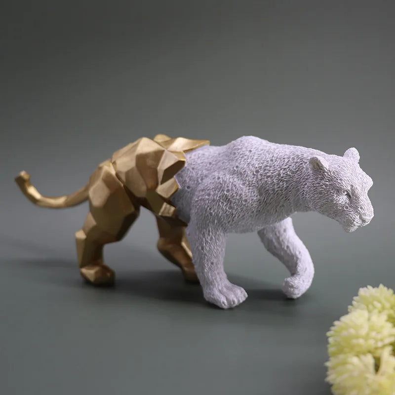 Afralia™ Panther Resin Geometric Sculpture: Modern Home Office Decor Ornament