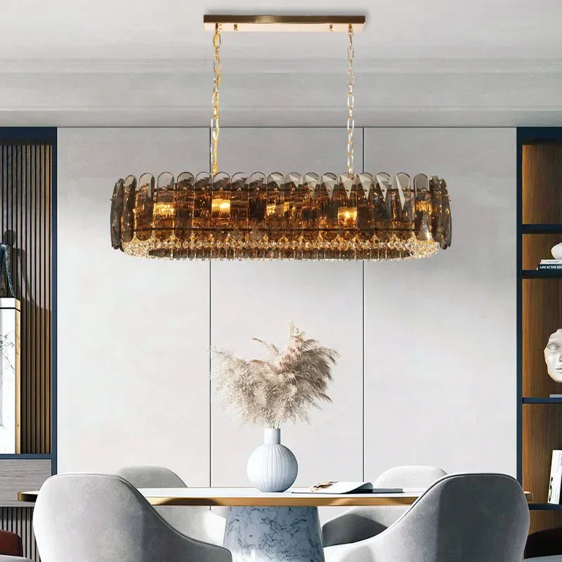 Afralia™ Modern Gold Crystal Chandelier LED Light Fixture for Luxury Living Room Home Decor