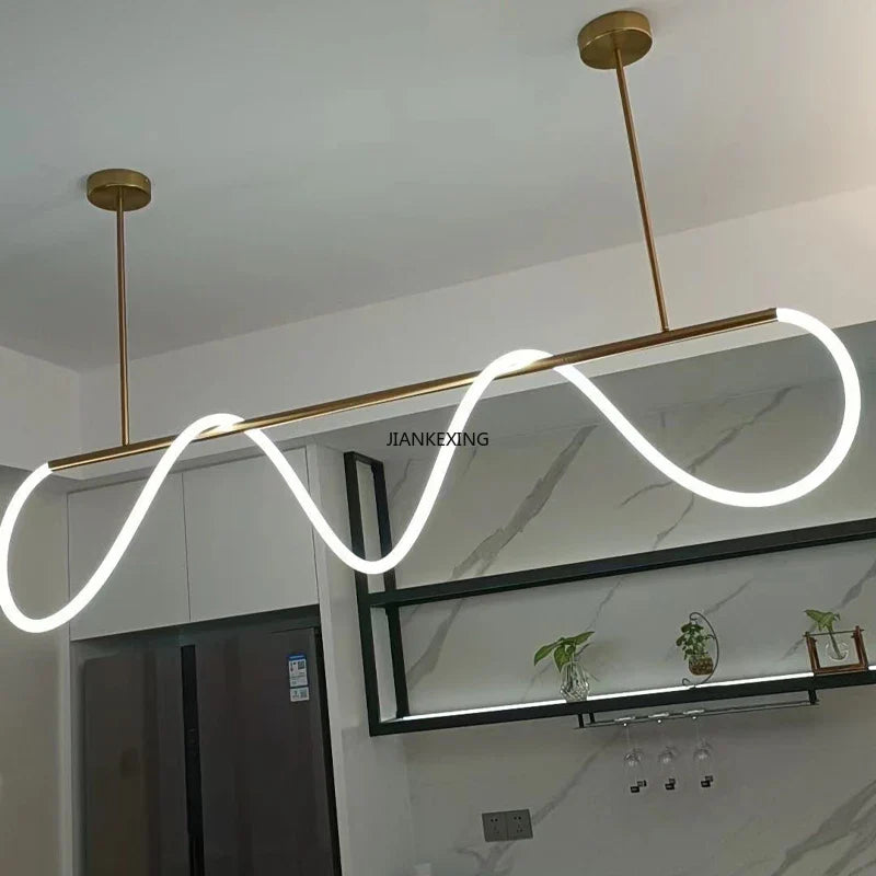 Afralia™ Long Hose LED Ceiling Chandelier for Dining Room & Kitchen - Pendant Lighting