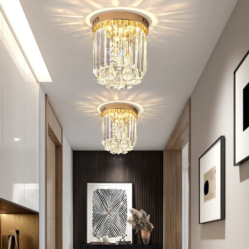 Afralia™ Elegant Crystal Ceiling Light for Entryway, Stairs, and Hallway