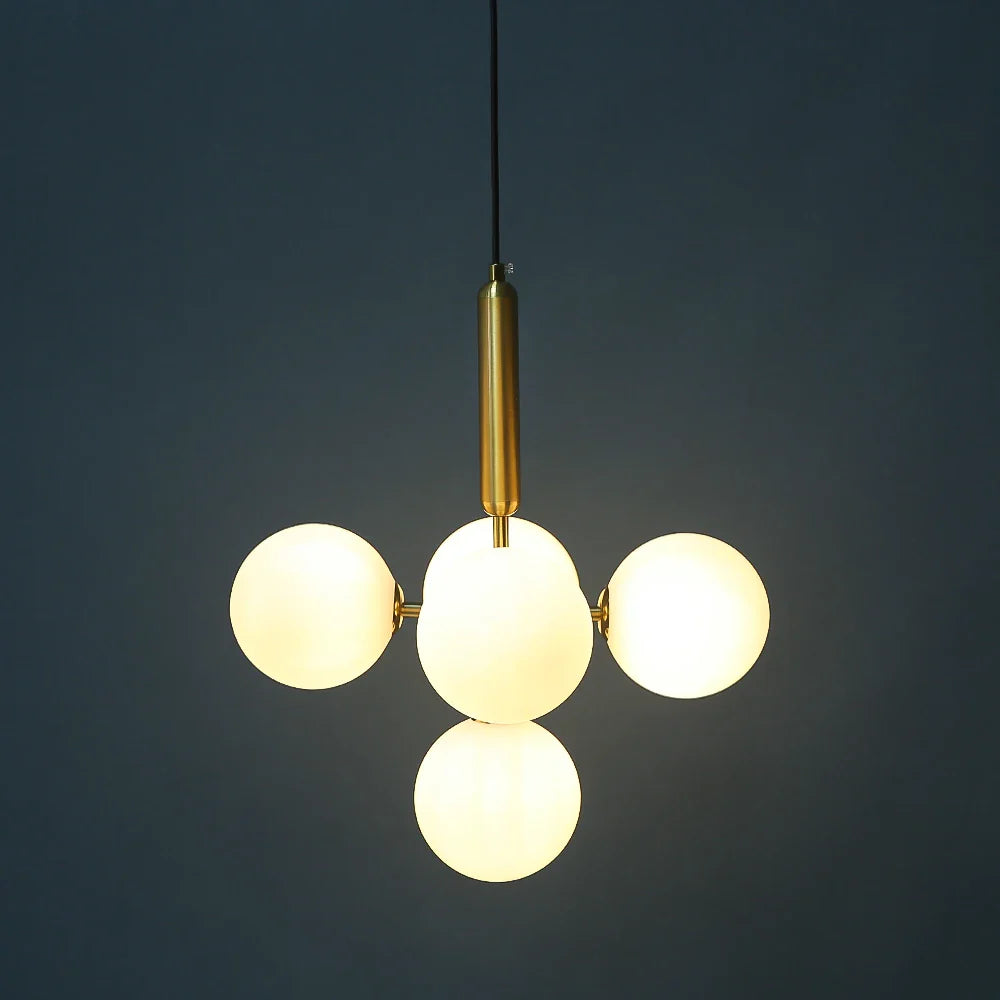 Afralia™ Golden Glass Balls Chandelier Ceiling Light for Elegant Home Decor