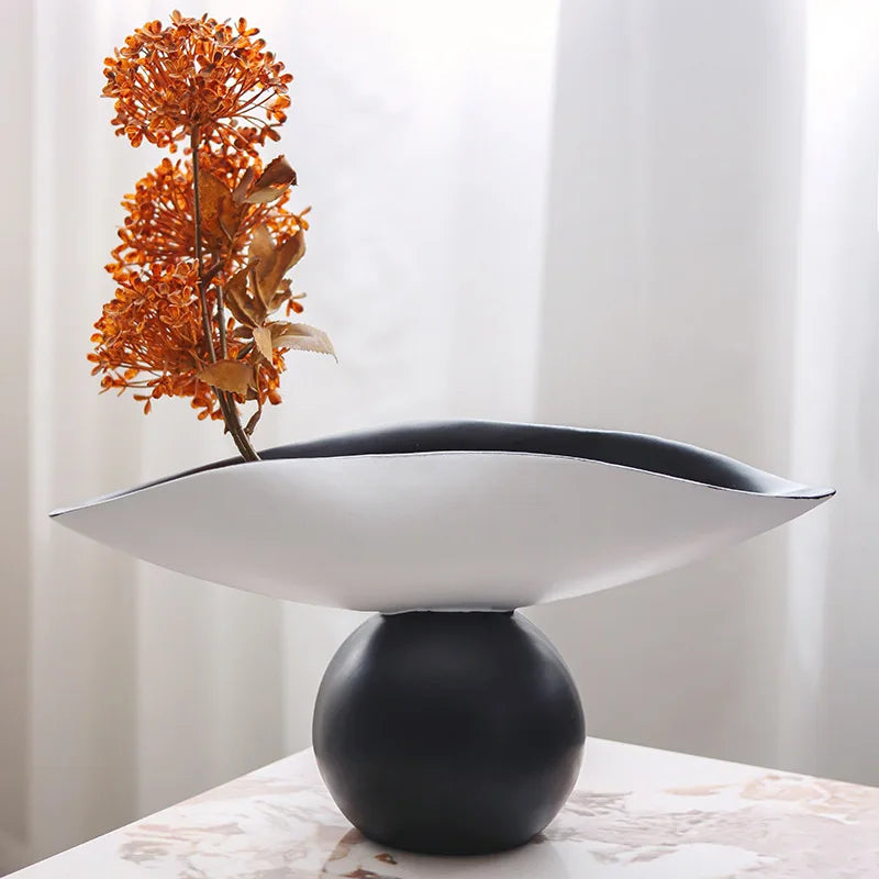 Afralia™ Resin Spherical Tray: Black White Desktop Storage Container Decorative Geometric Ornaments