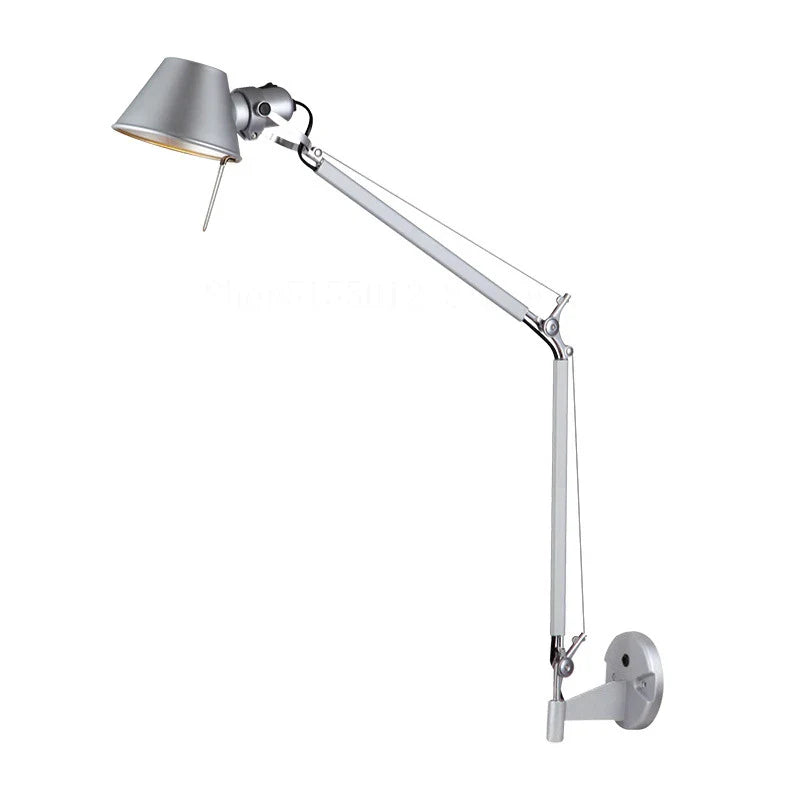 Afralia™ Black Silver Rotatable Wall Light with Switch for Study Office Living Room