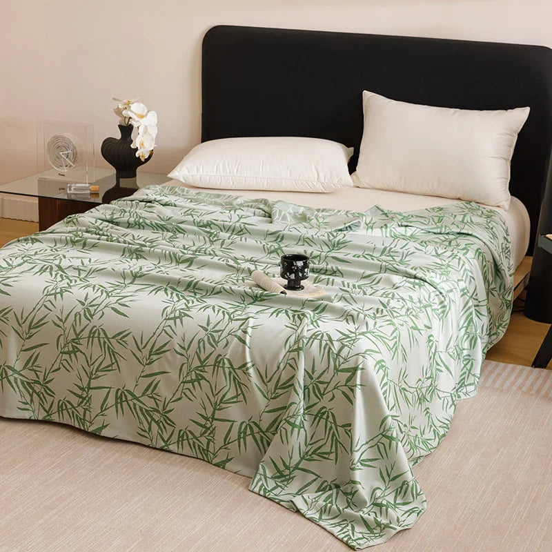 Afralia™ Bamboo Fiber Summer Blanket - Single Double Bed Air Conditioning Lightweight Blanket