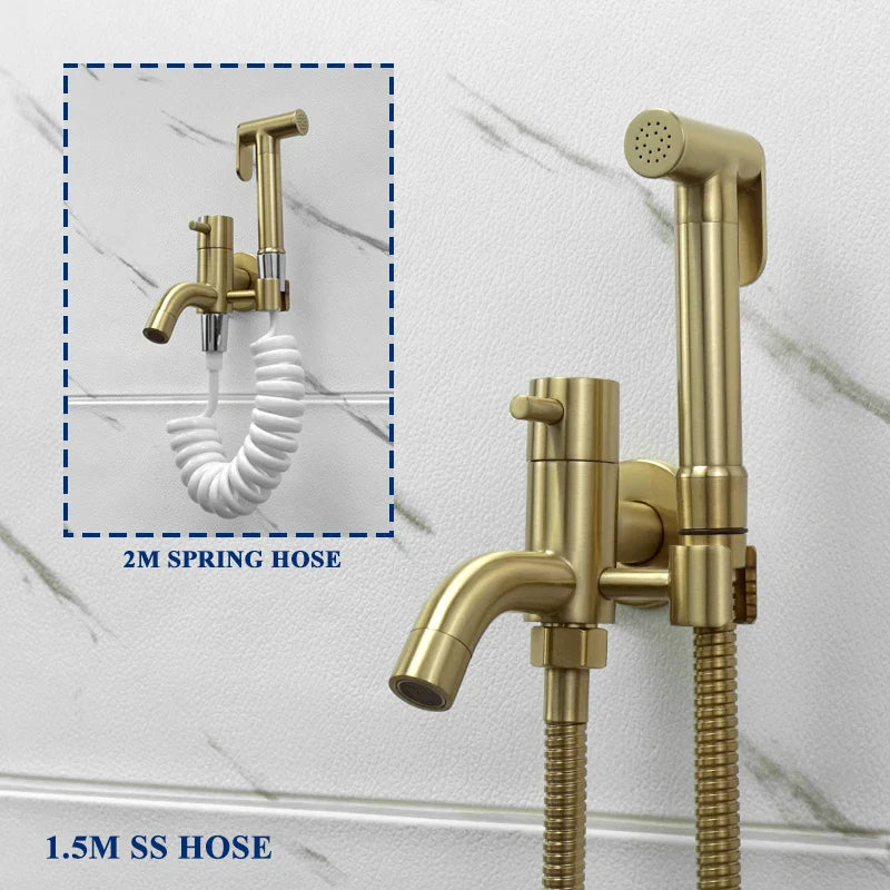Afralia™ Brass Dual Purpose Bidet Faucet Set for Bathroom Sprayer and Shower