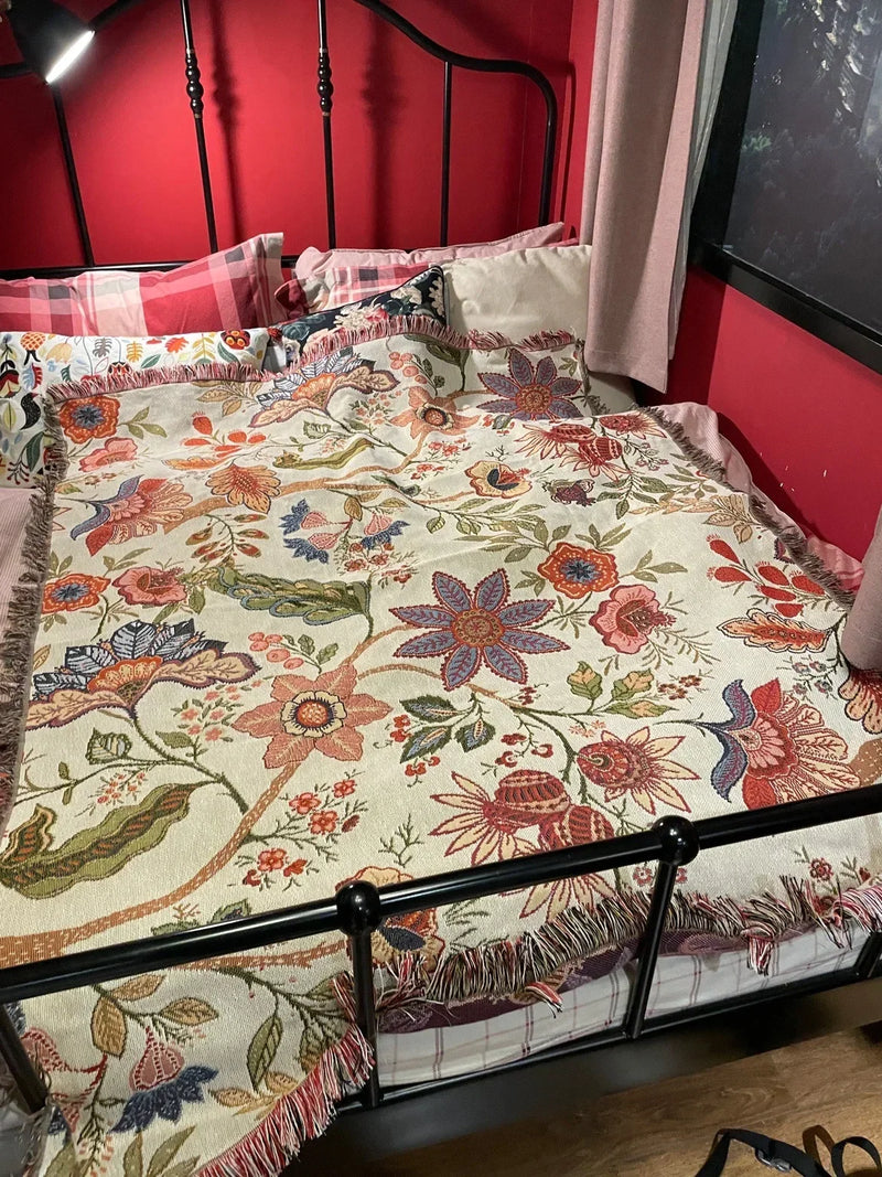 Afralia™ Floral Outdoor Sofa Blanket: Decorative Throw for Picnics, RVs, Bedspreads & More