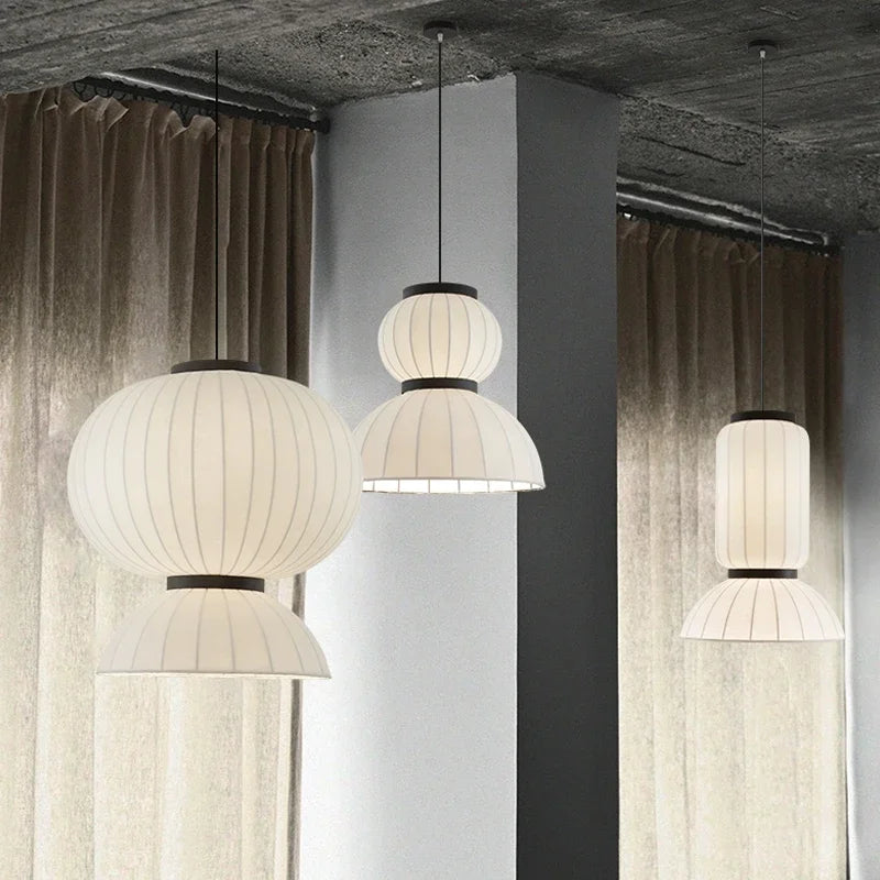 Afralia™ Silk LED Chandelier: Nordic Minimalist Pendant Light for Dining Room, Bedroom, Bar