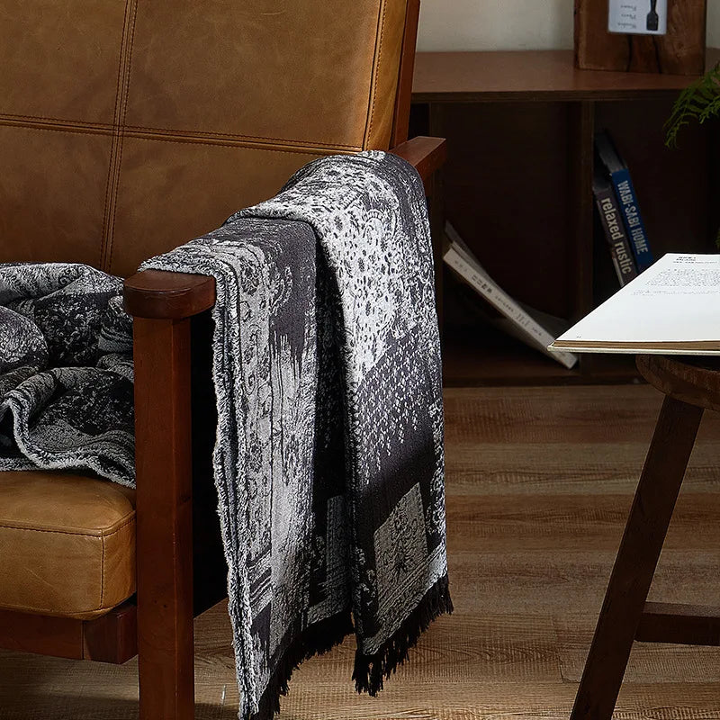 Afralia™ Luxury 100% Cotton Sofa Cover Blanket for Travel & Home - 140X190Cm