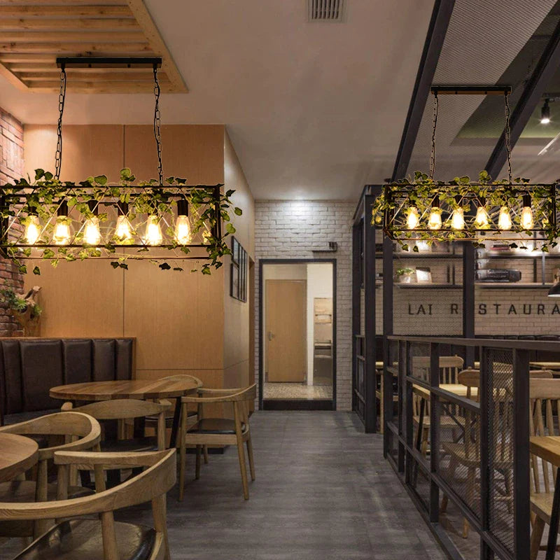 Afralia™ Vintage Bird Cage Plant Pendant Lights for Cafe Restaurant Bar Kitchen