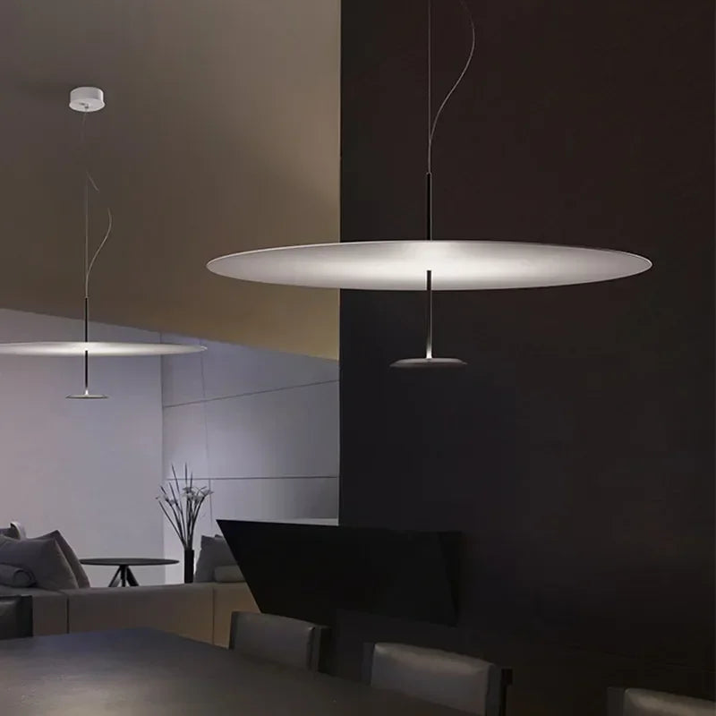 Afralia™ Gold Black Pendant Light for Living Room, Elegant Minimalist Ring Suspension Lamp
