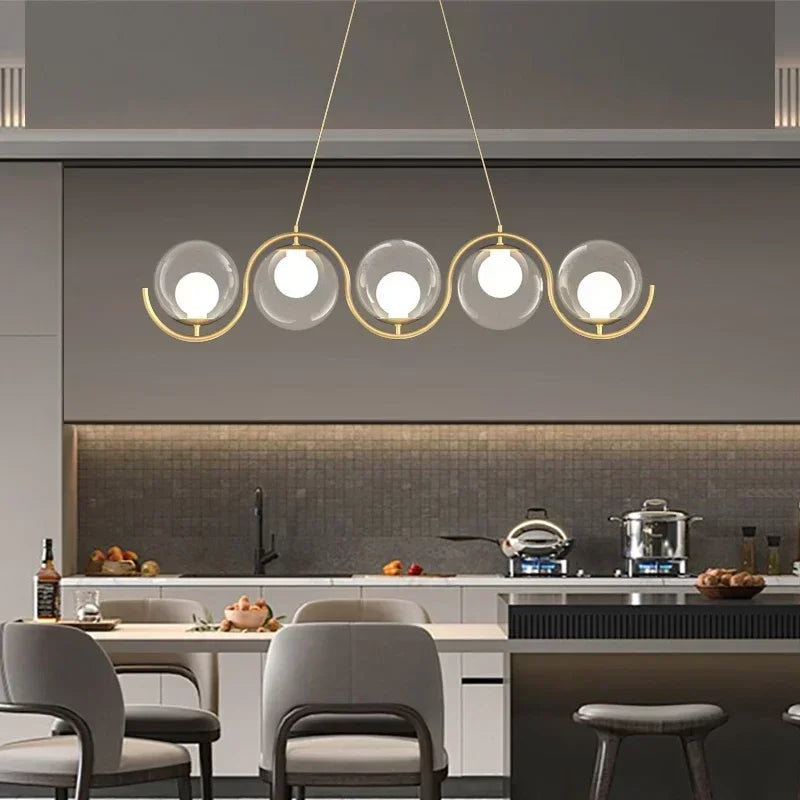 Afralia™ Modern Ceiling Chandeliers Pendant Lights for Kitchen Island, Replaceable Bulb