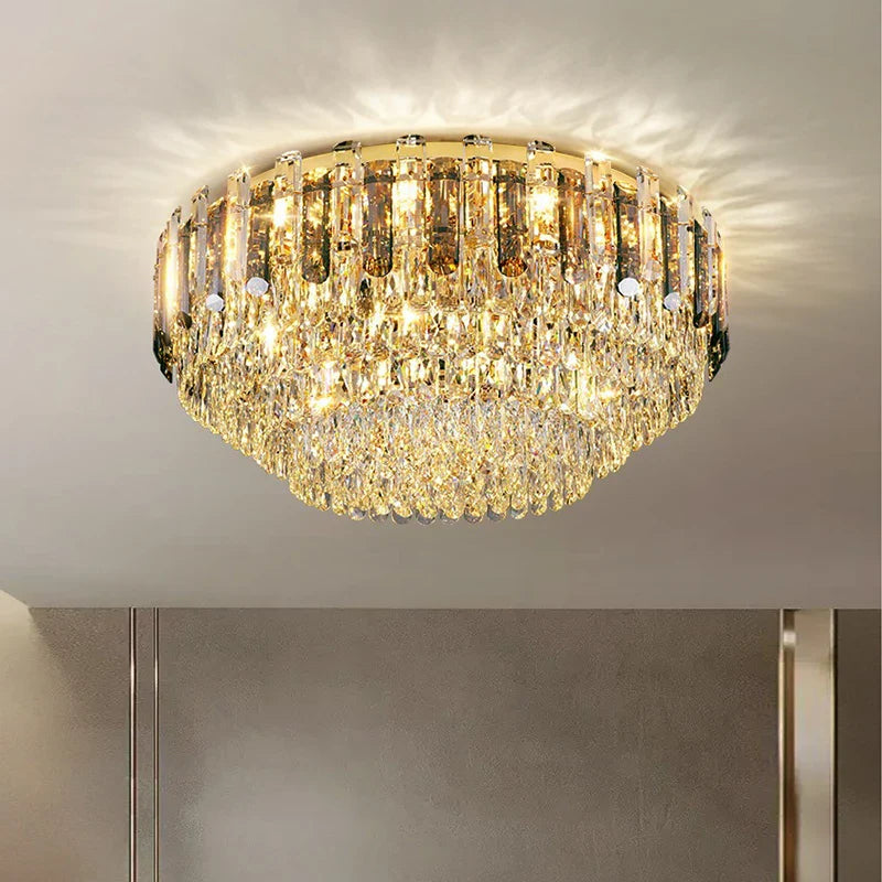 Afralia™ Nordic Luxury Round Vintage Ceiling Light for Living Room