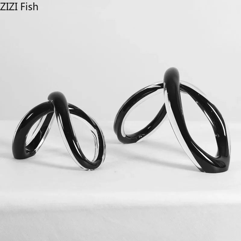 Afralia™ Knot Ornaments Glass Sculpture for Desk Decor - Creative Geometric Artwork