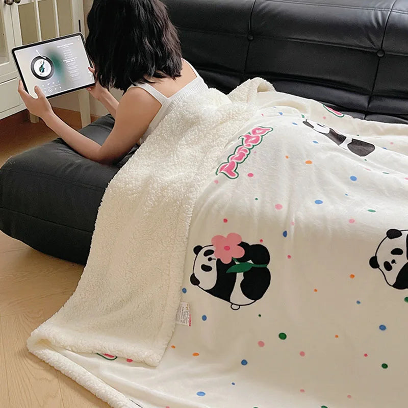Afralia™ Cozy Fleece Blanket | Multi-Use Office & Home Shawl | Soft & Warm Blanket